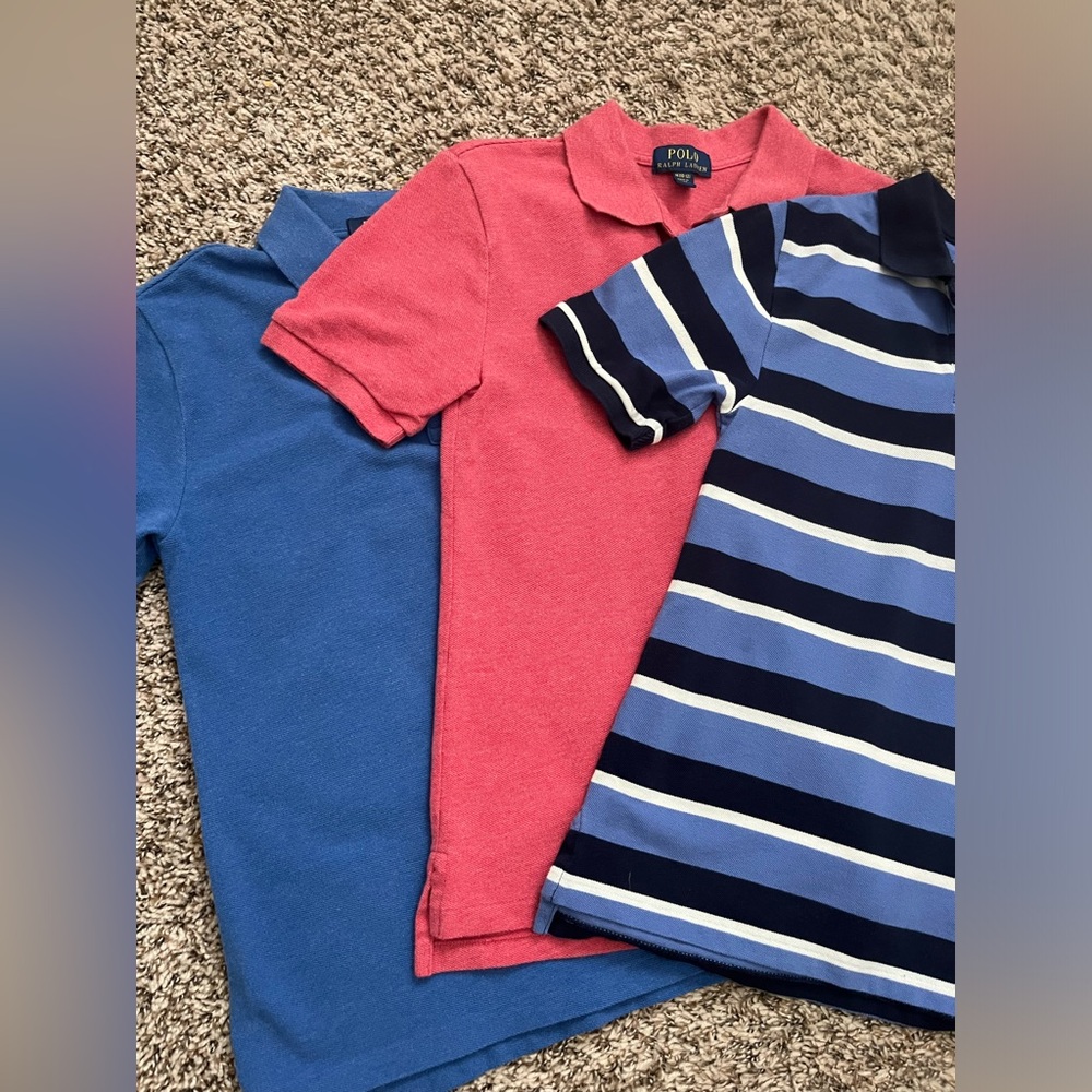Lot of 3 Ralph Lauren Iconic Mesh Polo Boys Size Medium (10-12)
